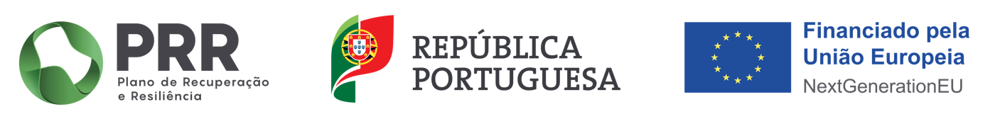 PRR, Plano de Recuperação e Resiliência · República Portuguesa · Financiado pela União Europeia, NextGenerationEU